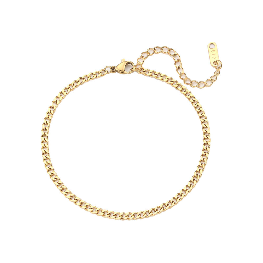 Reilly Sleek Link Bracelet - Gold - 2.5mm Polished Chain Bracelet [MKJDXADL]