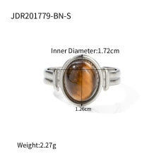 Jana Natural Stone & Steel Rings - JDR201779-BN-S [ZA2YT6V0]