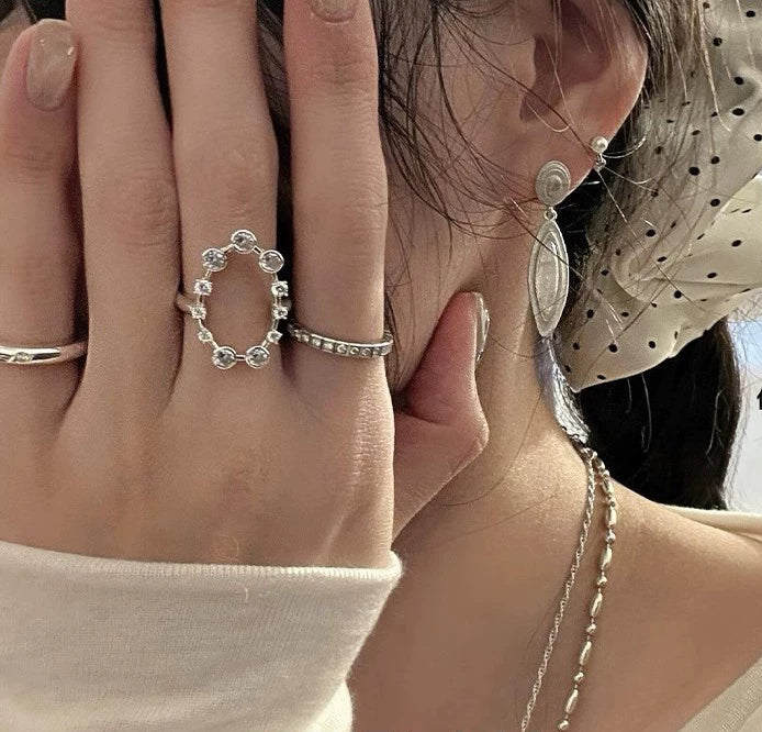 Vayda Stacked Oval Ring - Oval Rhinestone Ring [IF1ICPBF]