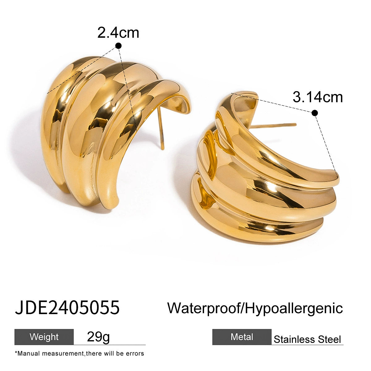 Enya Sculptural Gold-Tone Earrings - Fluid Gold Sculpture [C57AQNDF]