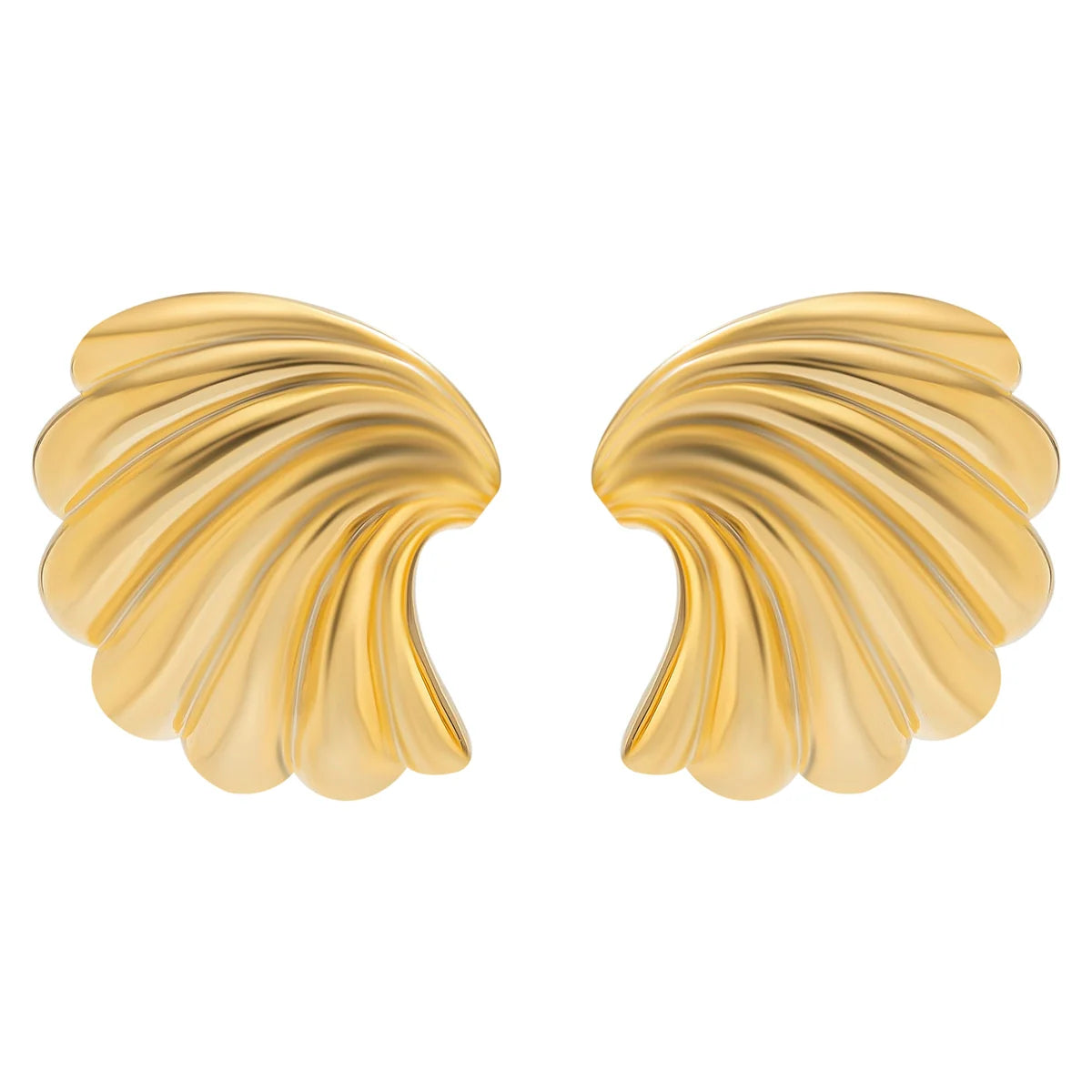Kollyns Irregular Scallop Earrings - Gold