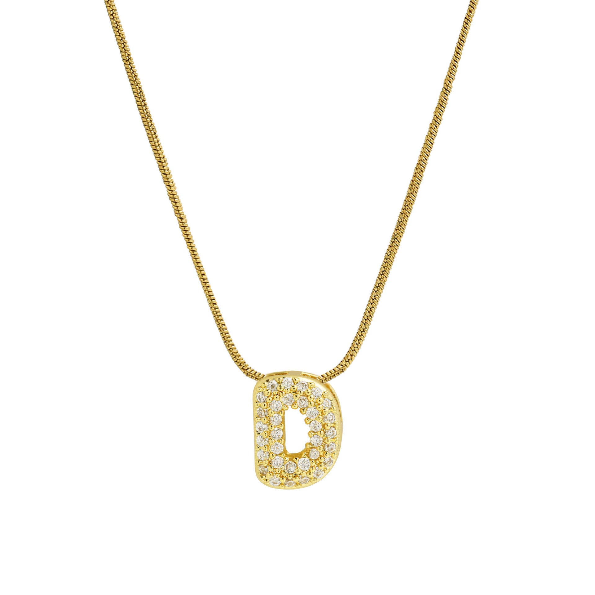Deborah Initial Snake Necklace - Gold-tone D Initial [YNTNZ9RQ]