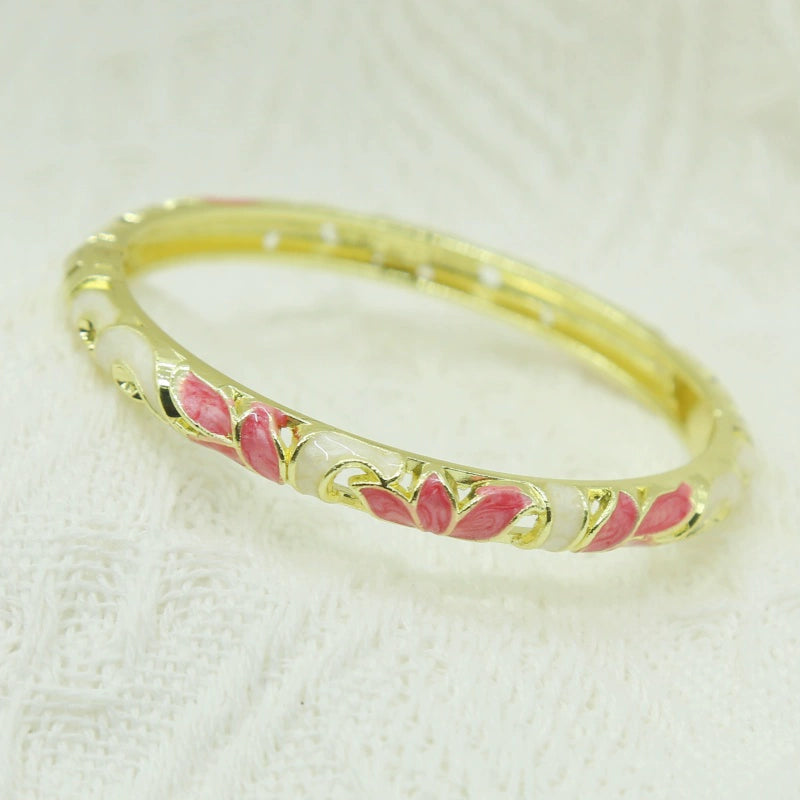 Camiya Cloisonné Bloom Bracelet - Pink White Style B [VJC9XY2S]