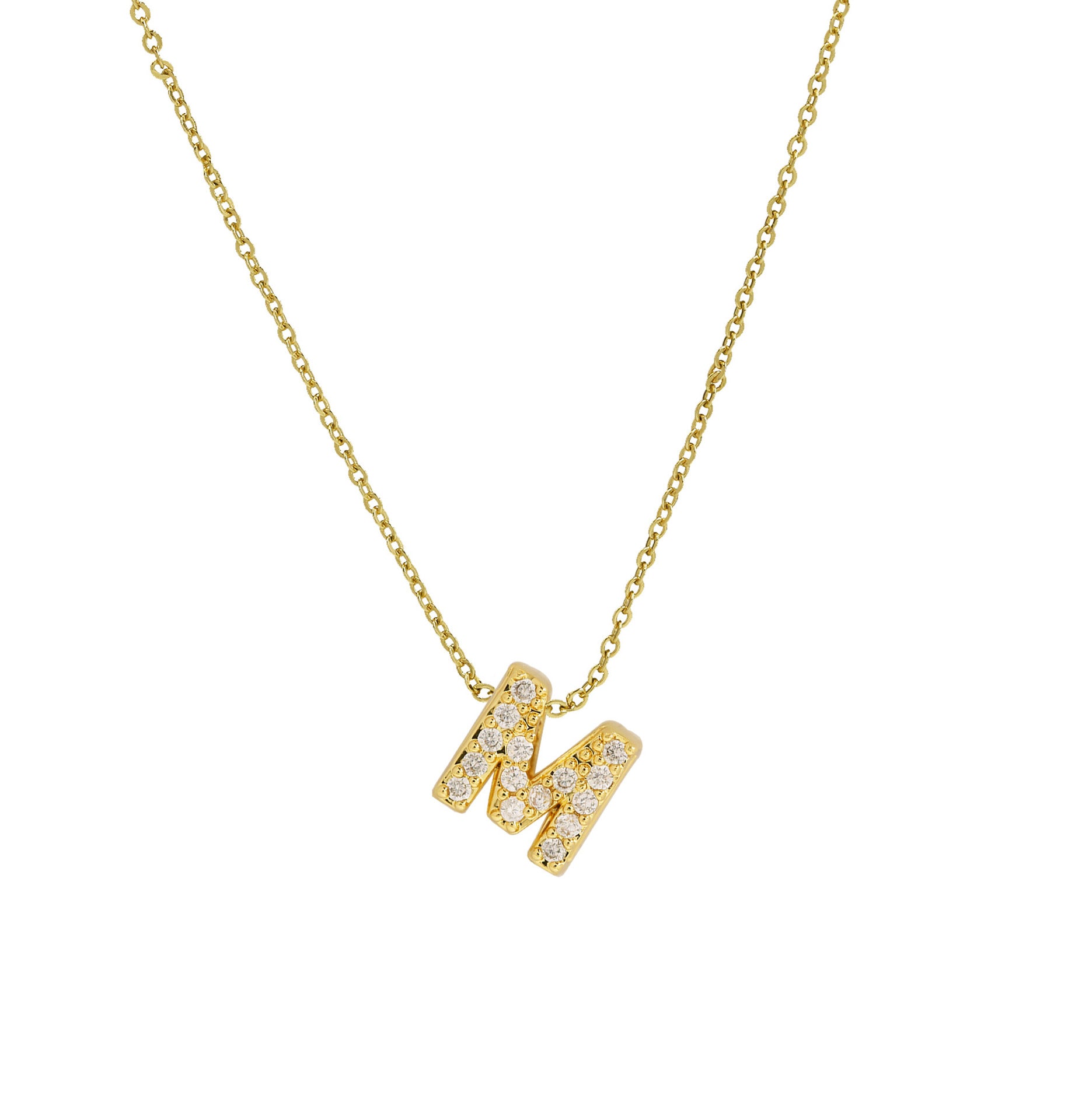 Caelynn Zircon Initial Necklace - M [B9656EKA]
