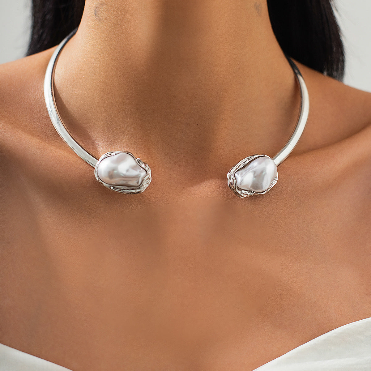 Brenda Baroque Pearl Choker - Necklace Silver [ZXW01MEQ]