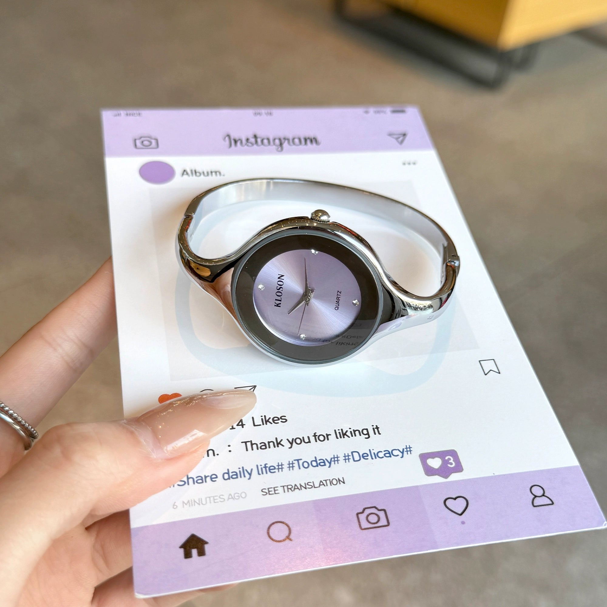 Mylene Elegant Bracelet Watch - Taro Purple [QNUTY0LP]