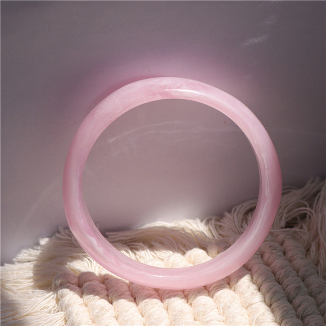 Francesca Marble Resin Bracelet - Round Irregular Pink [BEECXMPR]