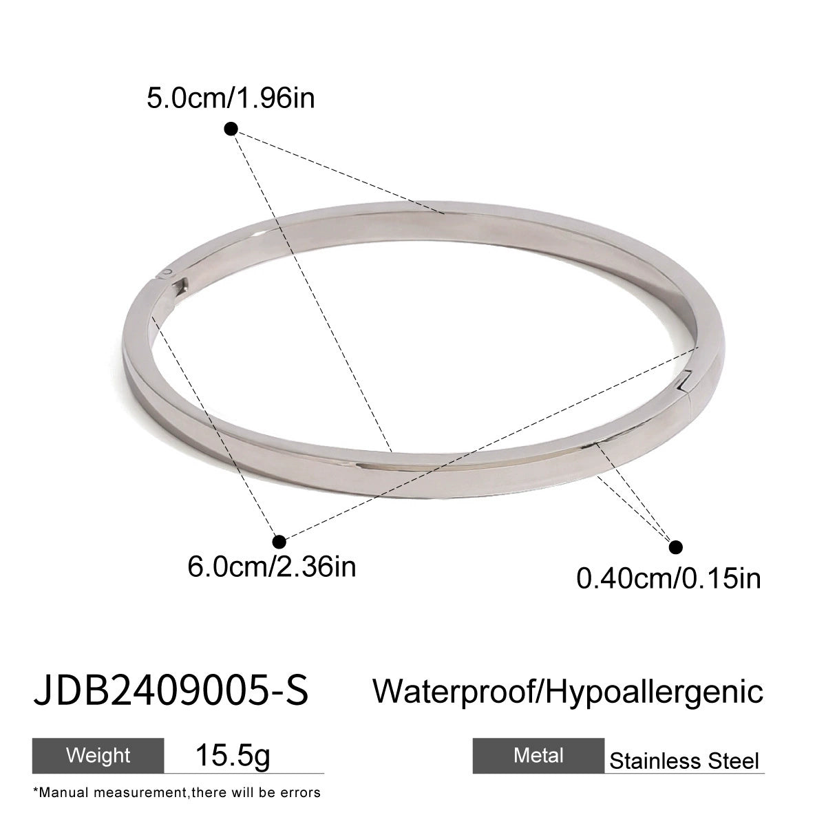 Minerva Glossy Buckle Bracelet - JDB2409005-S [SFO43P89]