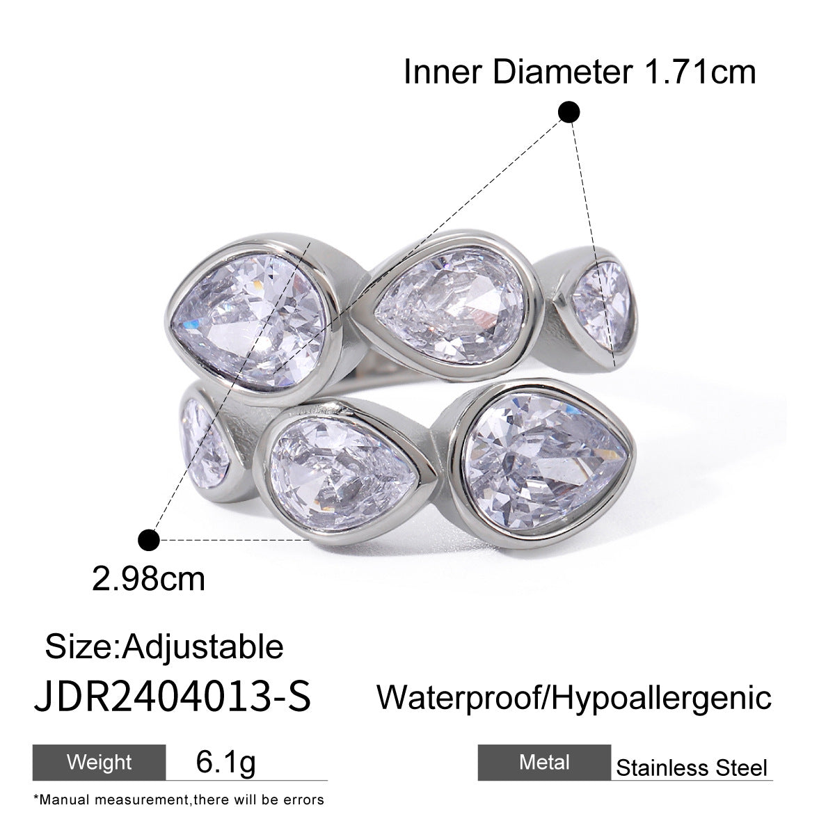 Brady Irregular Zircon Open Ring - JDR2404013-S [PCPS434U]