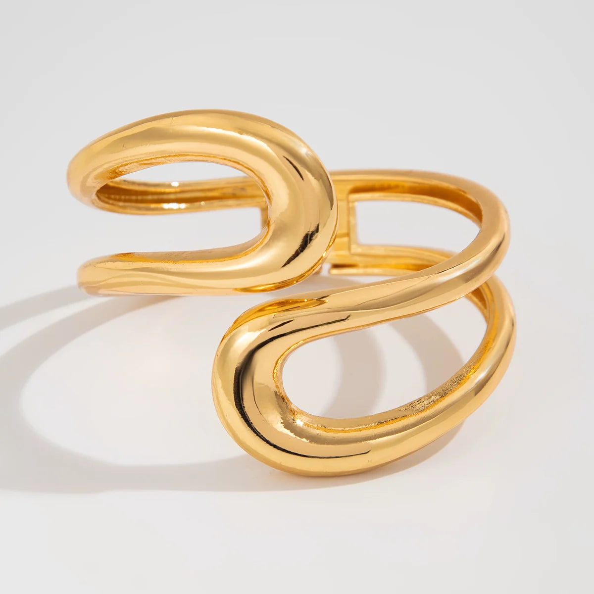 Beatriz Polished Double Cuff - Gold