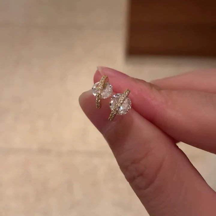 Akayla Sparkling Planet Stud Earrings - Planet Stud Earrings
