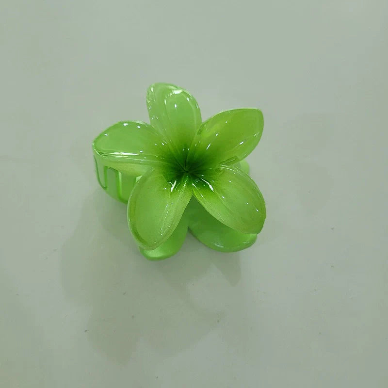 Myanna Gradient Floral Claw Clip - Green