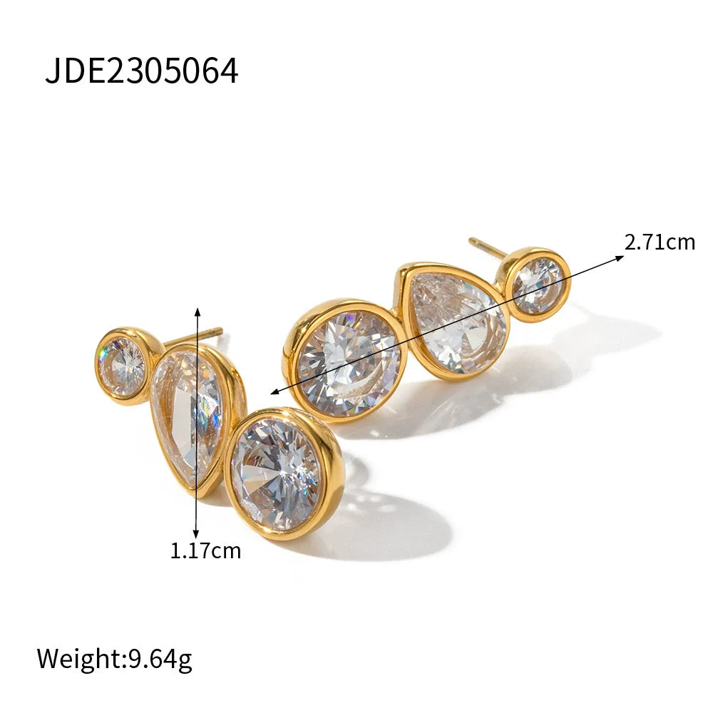 Arian Zircon Geometric Earrings - JDE2305064