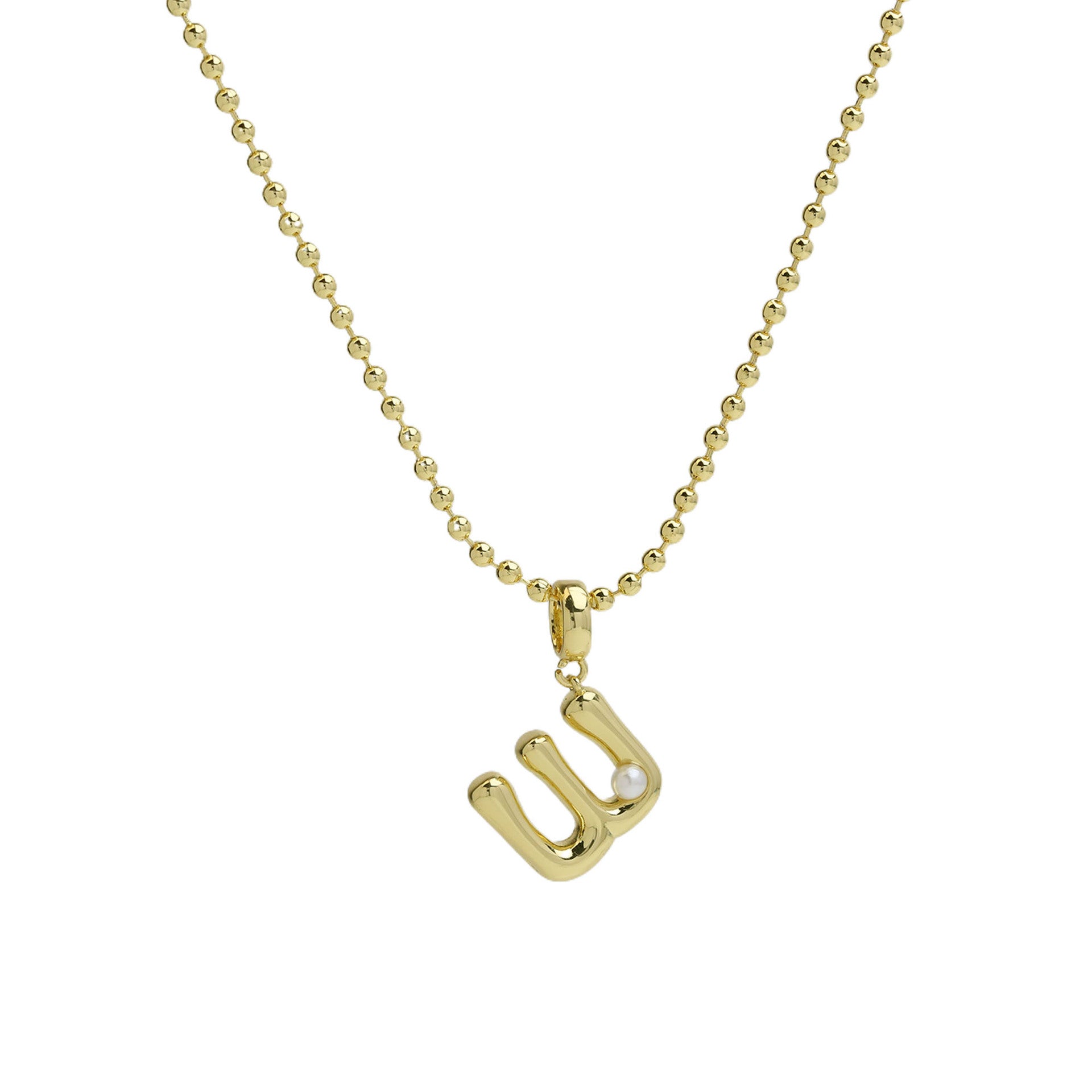 Savvy Bubble Initial Necklace - Letter W [B5V3PF3E]