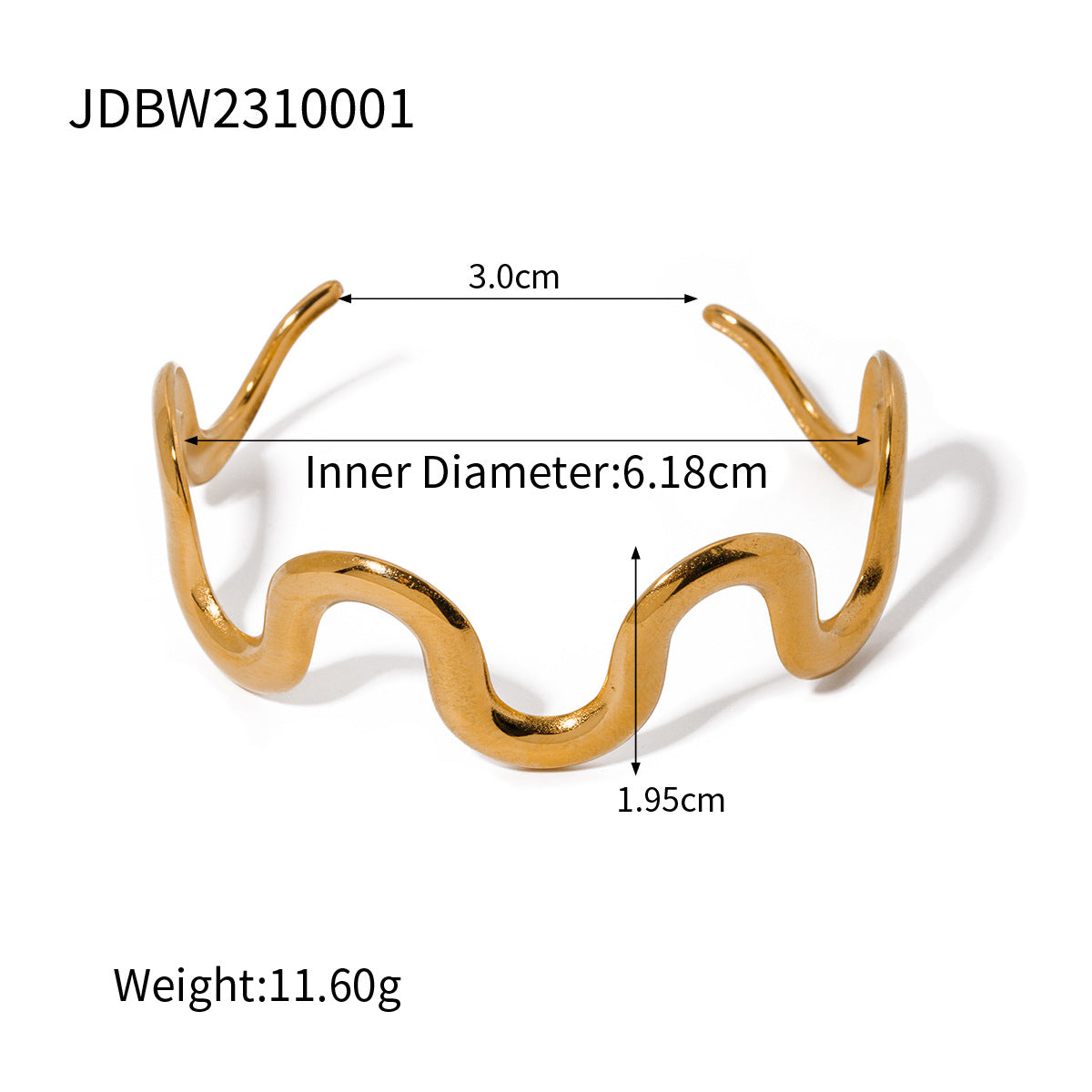 Karaline Gold Wave Necklace - Style JDBW2310001 [MBPZLEBA]