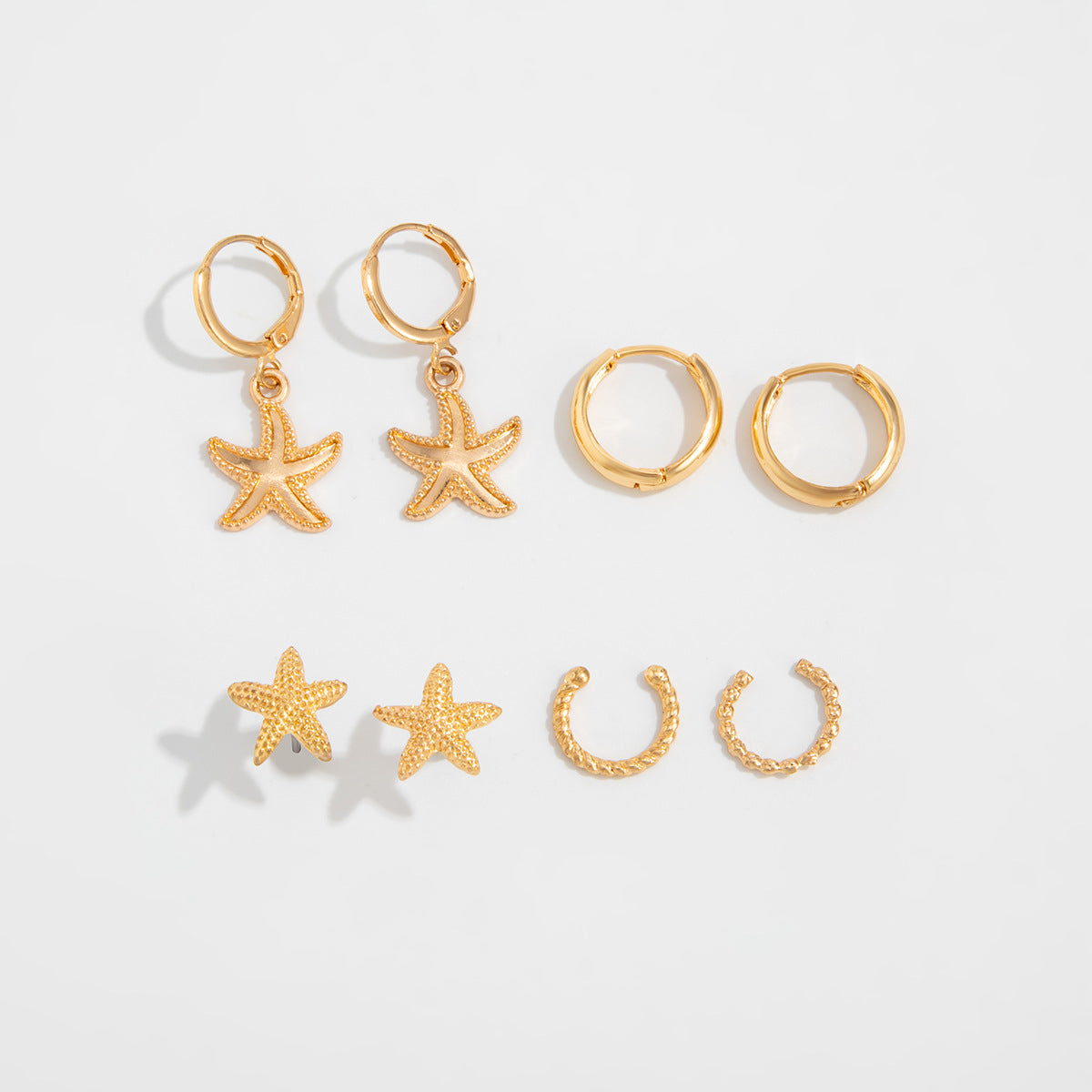Yides Starfish Ear Cuff Set - Gold [Y9CX94TO]