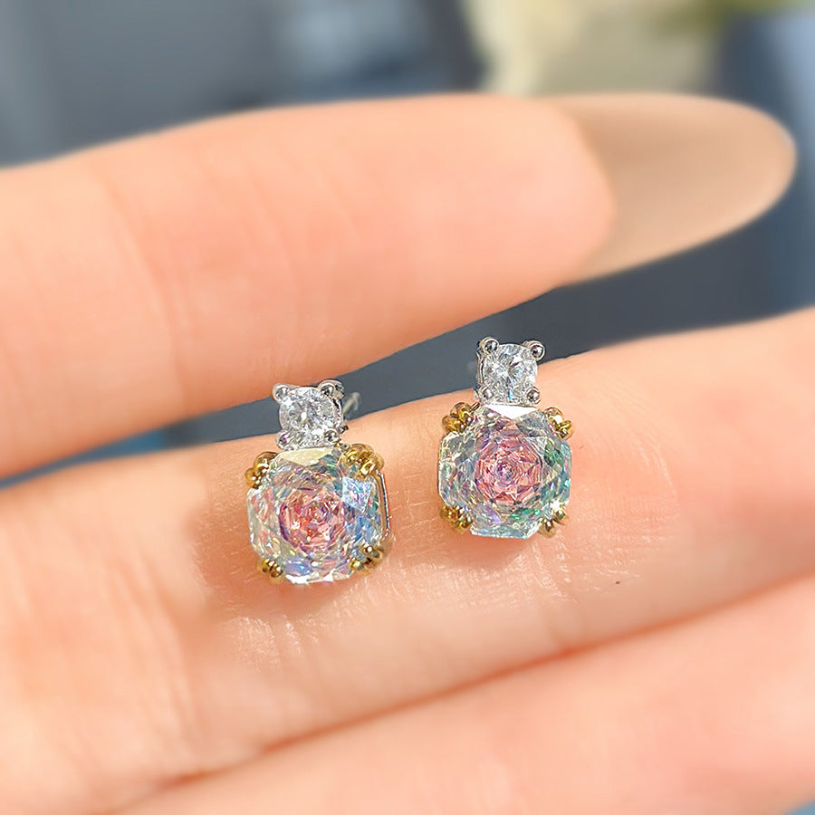 Madelyne Radiant Octagonal Set - Iridescent Stud Earrings [FGLOF4WG]