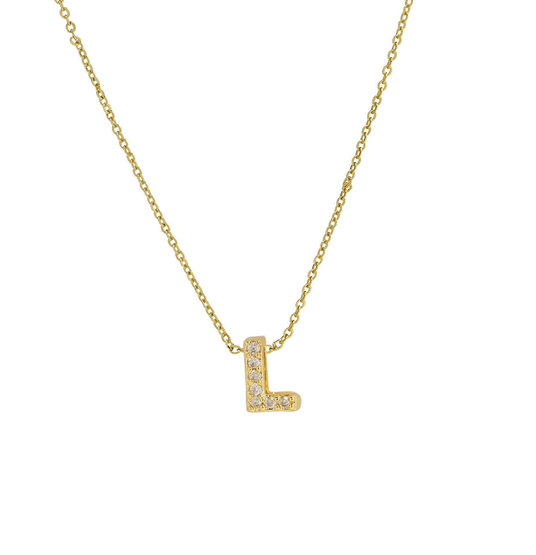 Caelynn Zircon Initial Necklace - L [E0YM6E9A]