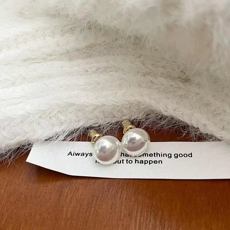 Mason Elegant Mabe Pearl Studs - 1cm Mabe Pearl