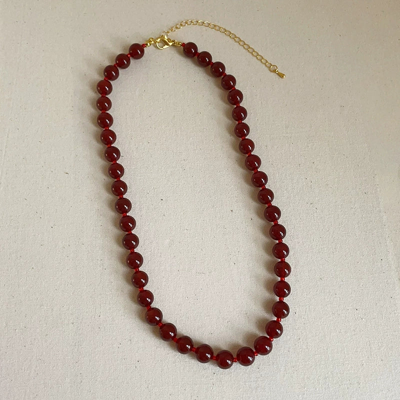 Josie Layered Beaded Necklace - Red Beaded Necklace [63WO2EMK]