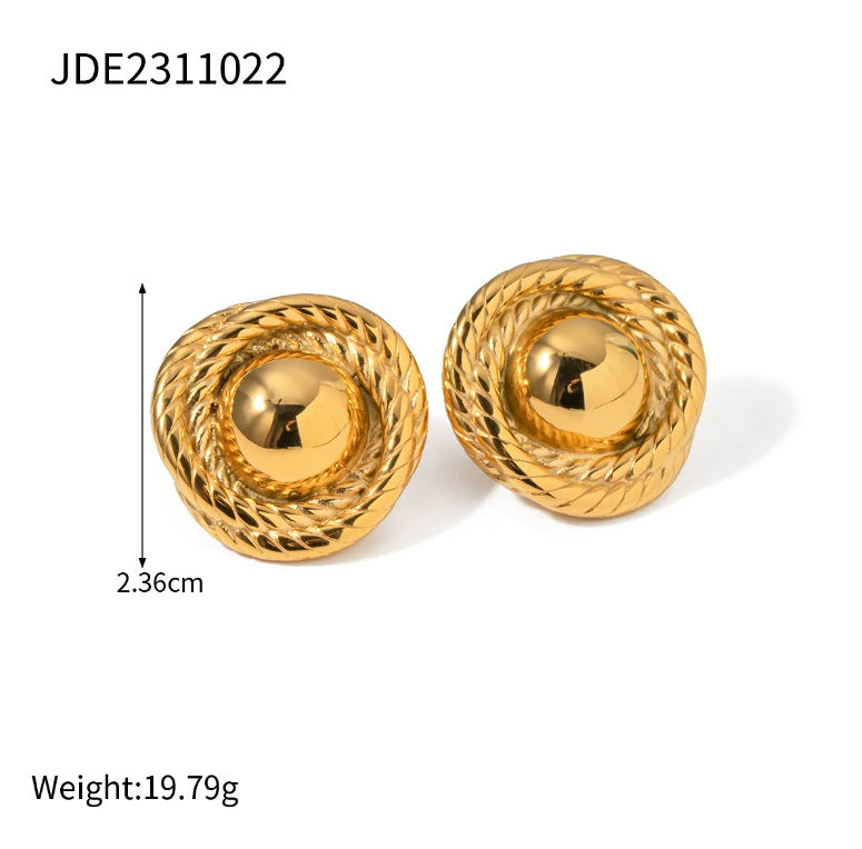 Priscila Sculptural Gold Earrings - JDE2311022 [VFP8LN1J]