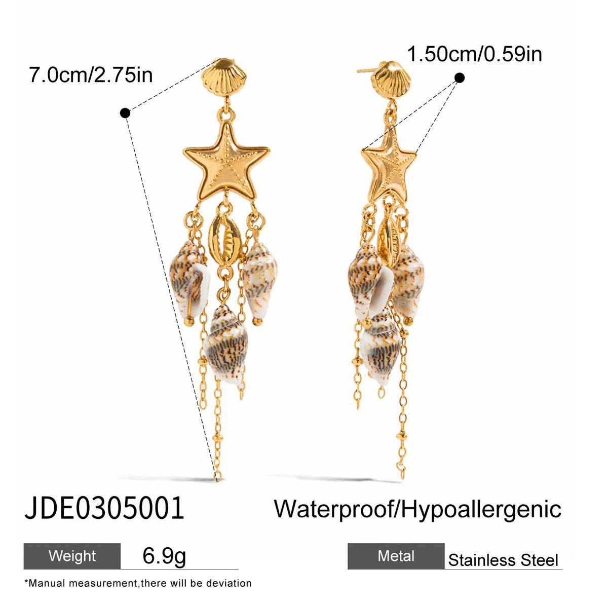 Lundyn Sculpted Conch Earrings - Silver Tone Classic [A0C3BTQN]