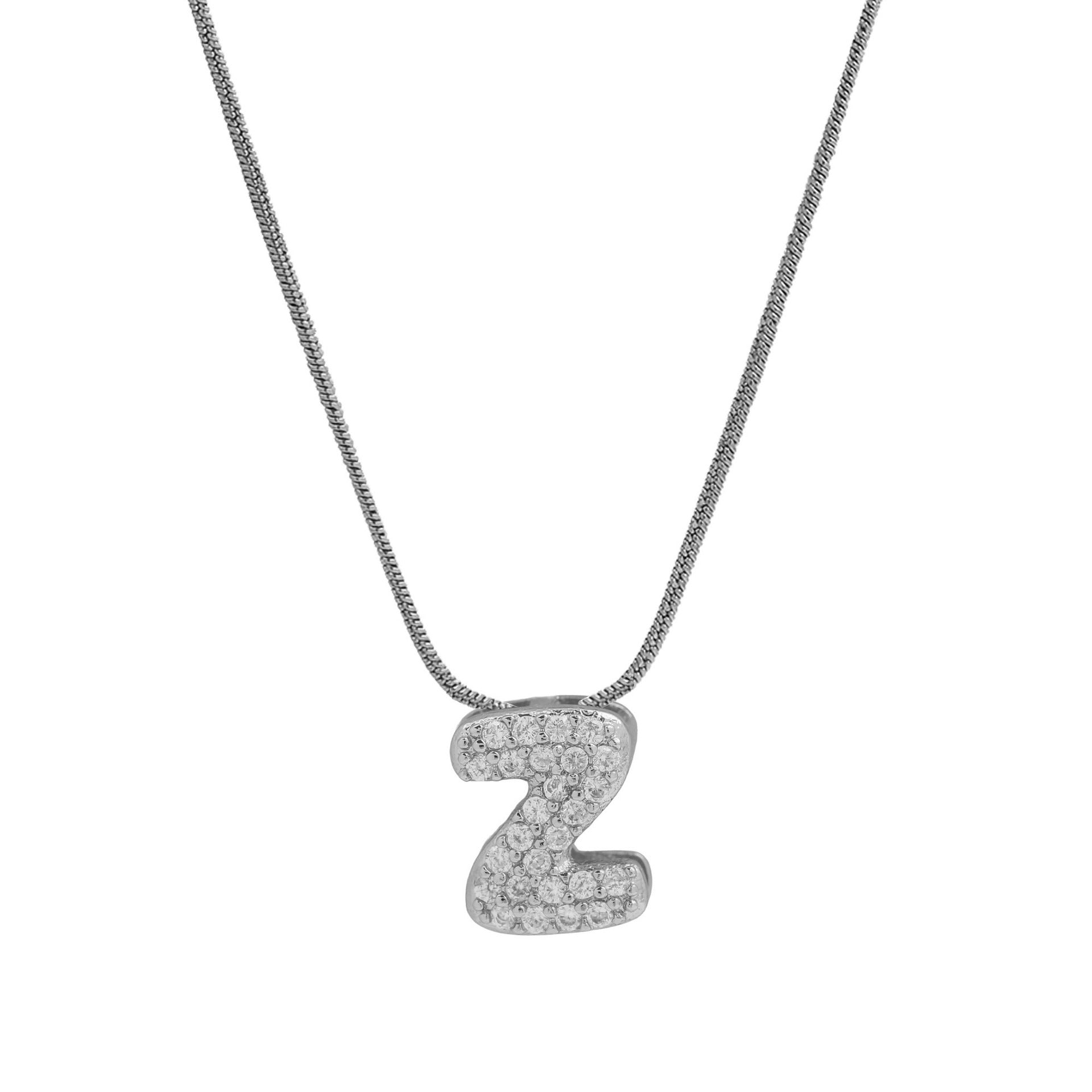 Deborah Initial Snake Necklace - Silver-tone Z Initial [EUU4QEHB]