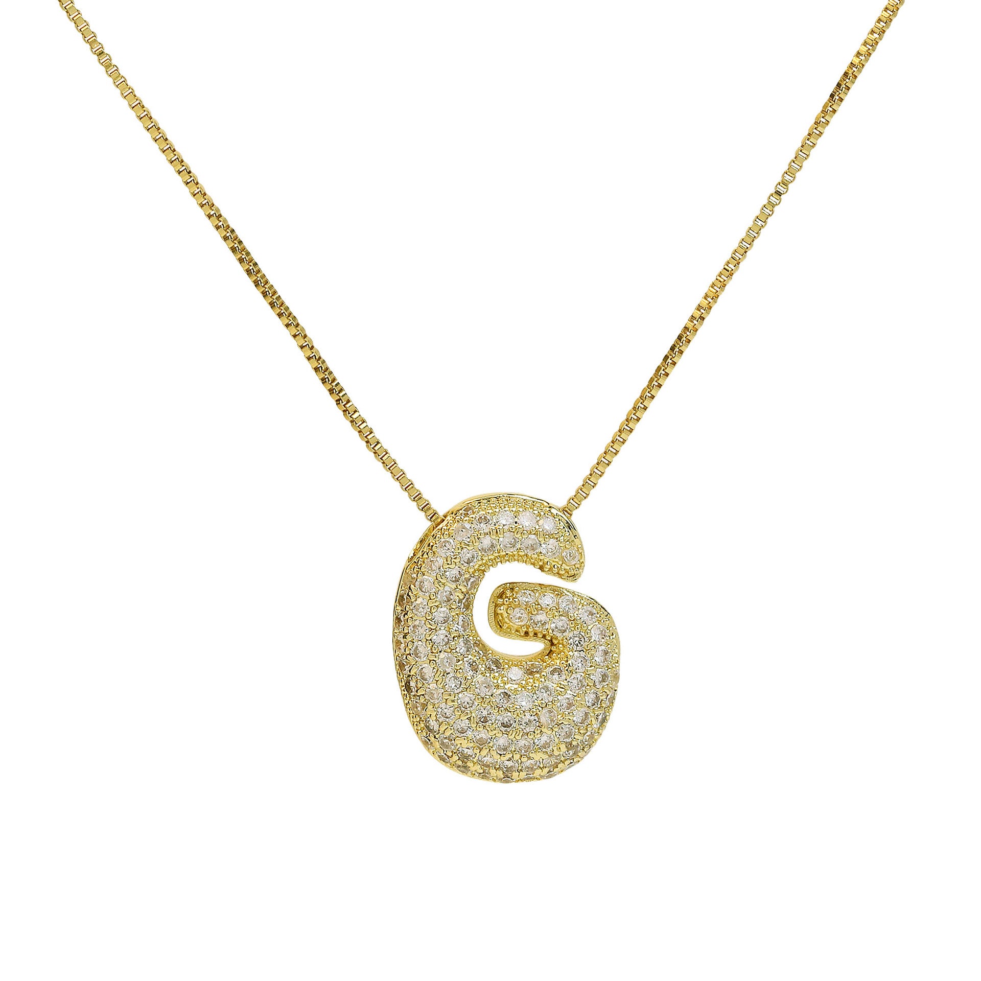 Zaidee Bubble Initial Necklace - Initial G [M0OIDZTW]