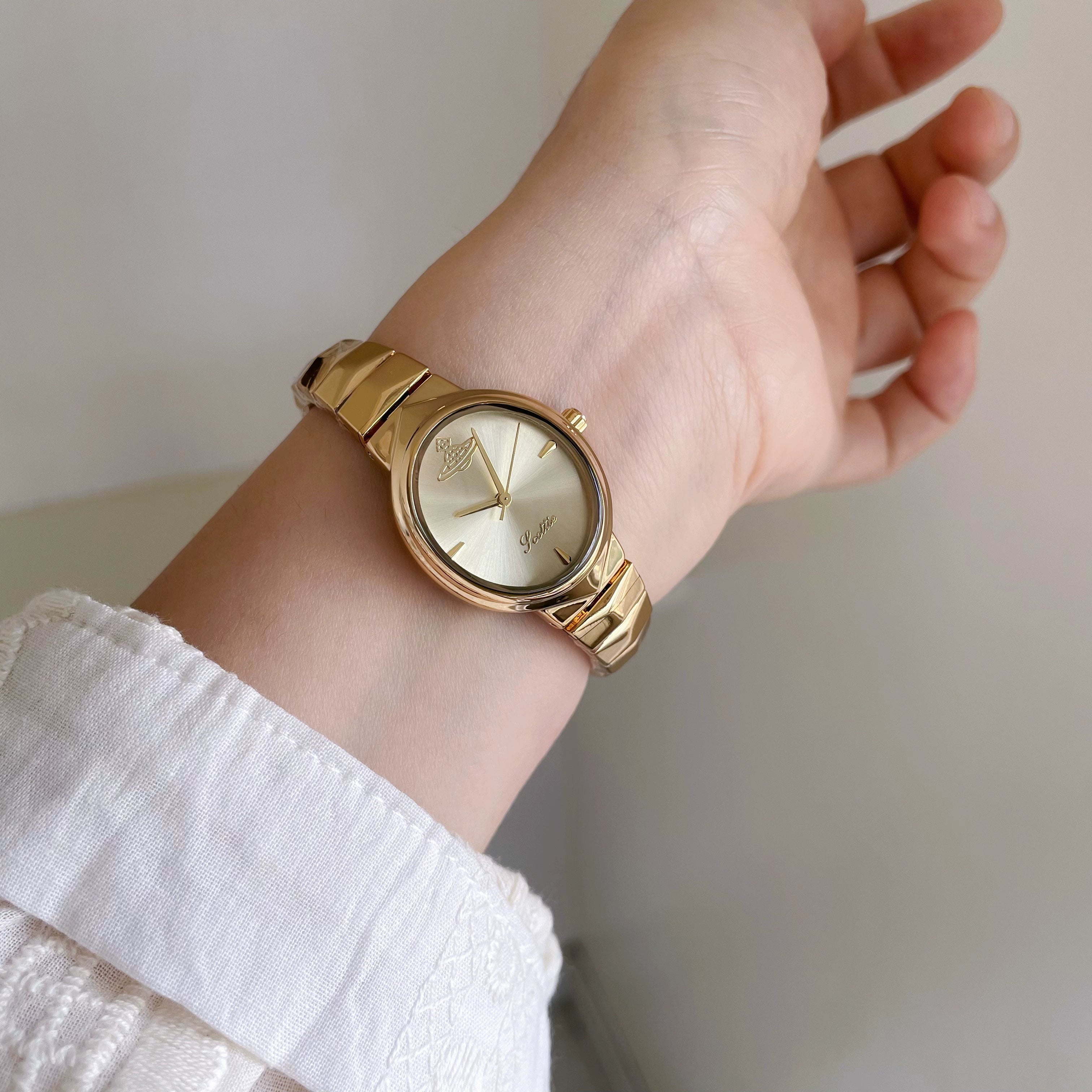 Chassidy Saturn Oval Watch - Gold Case, Gold Face [RJJUQGNI]