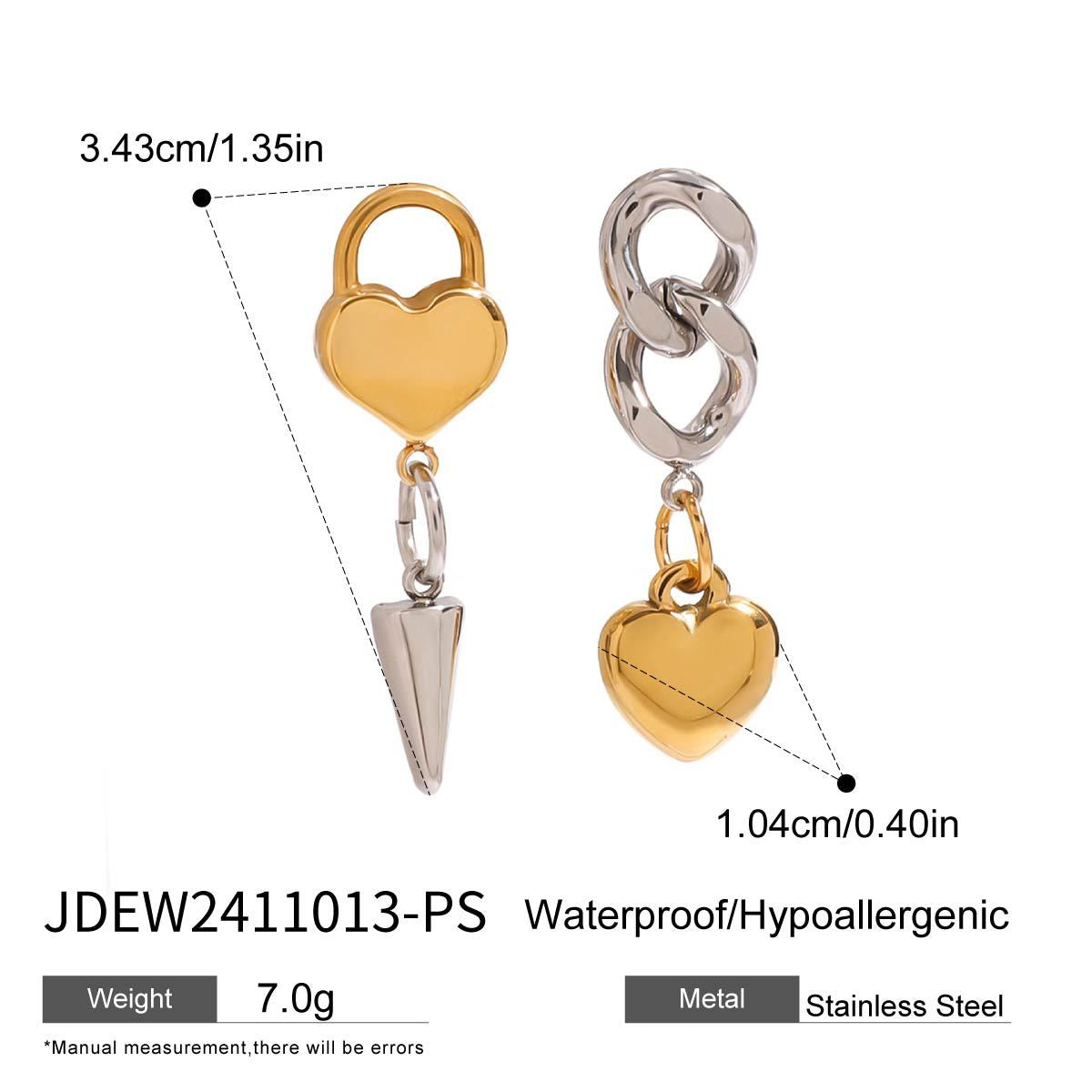 Layloni Heart Hoop Earrings - JDEW2411013-PS [VA89TWWX]