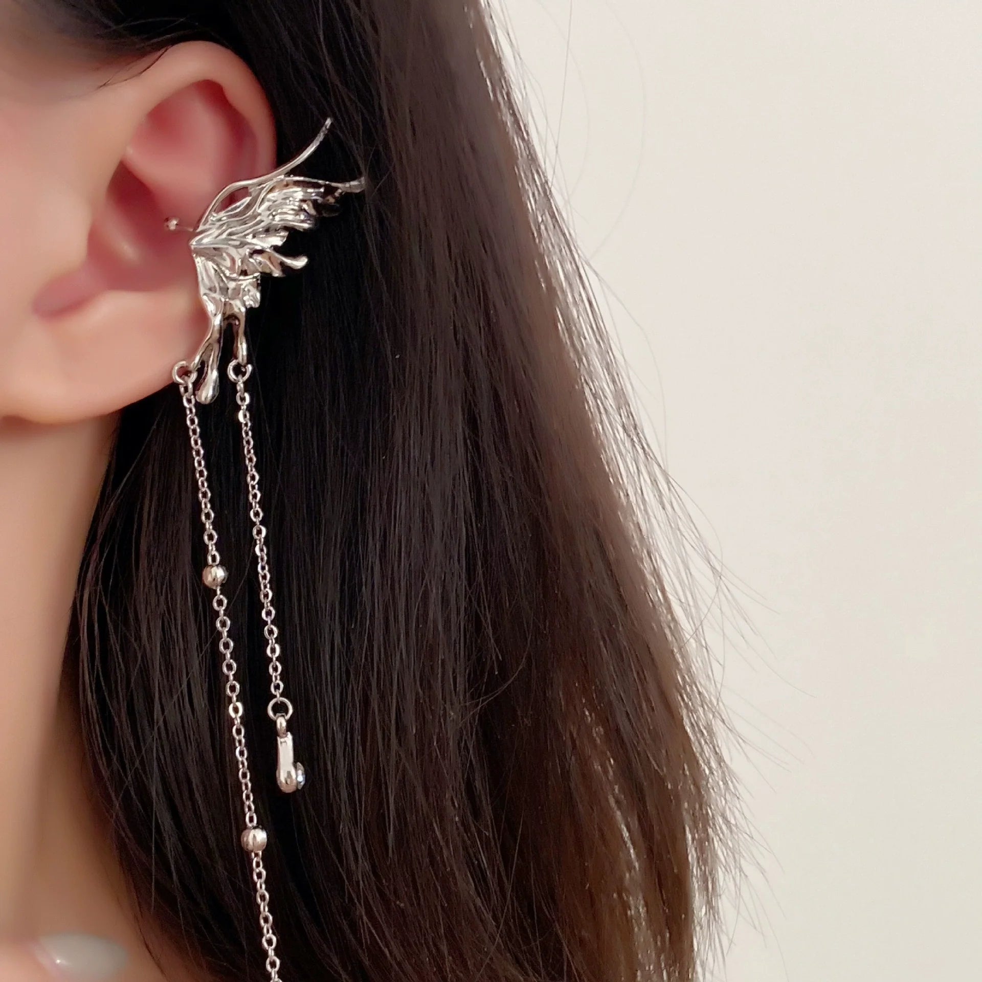 Haven Crystal Butterfly Ear Cuff - Butterfly Ear Cuff Right Ear