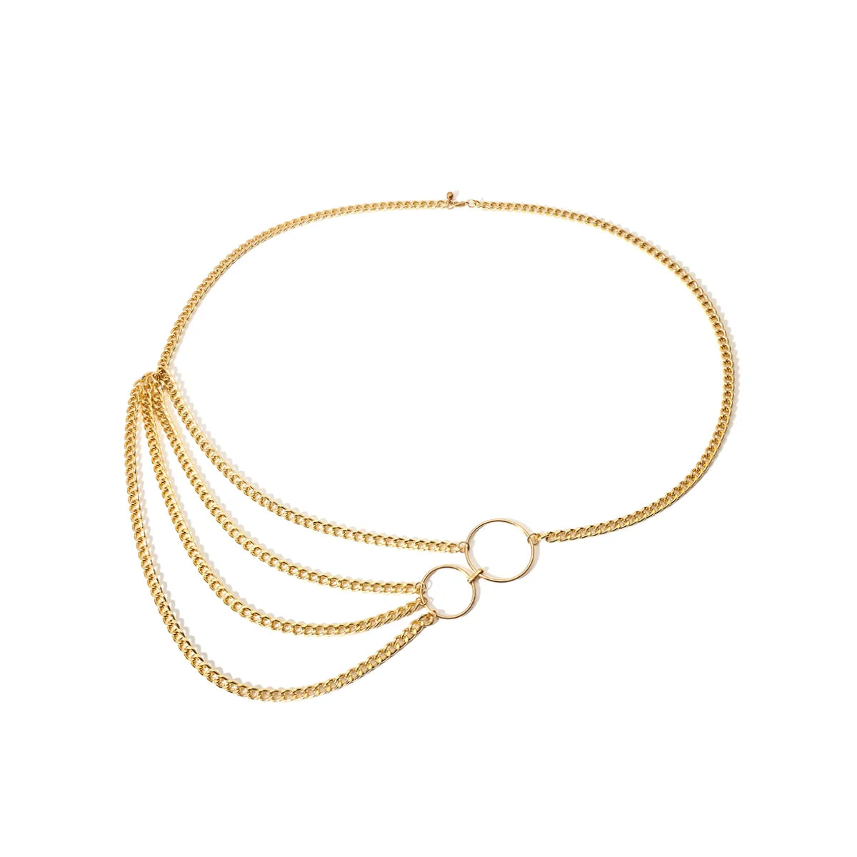 Khaliya Layered Tassel Body Chain - Style Two Gold