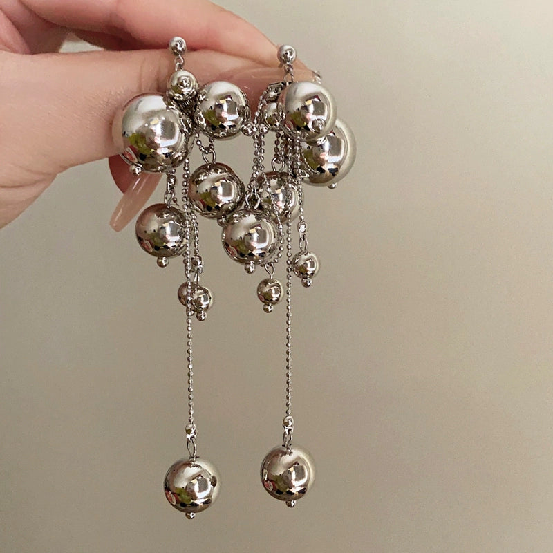 Scottie French Tassel Earrings - Silver Tone with Silver Post [1NW2K3JE]