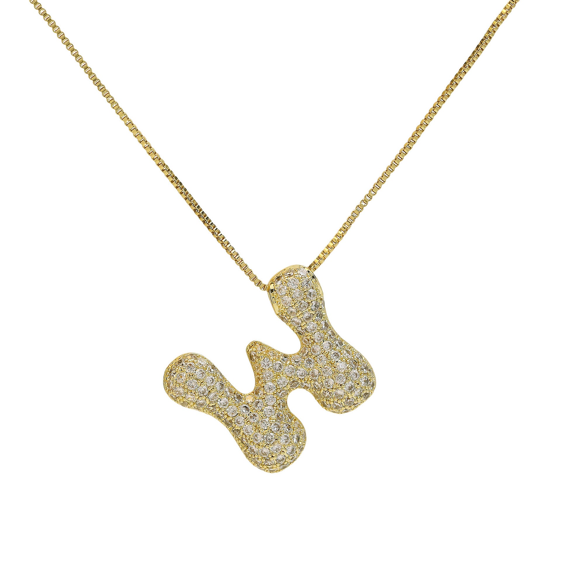 Zaidee Bubble Initial Necklace - Initial W [ZAO0ZKWU]