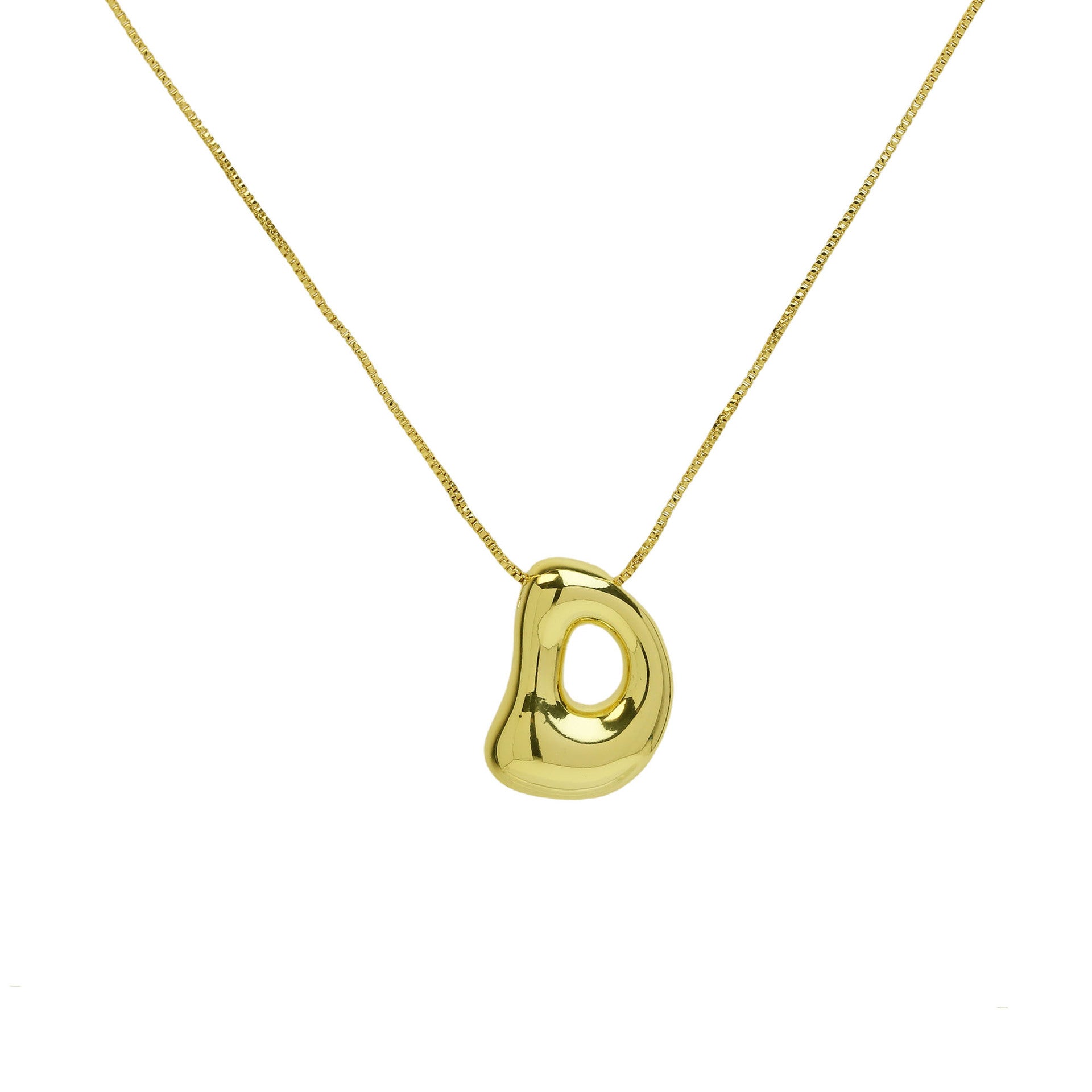 Virginia Bubble Initial Necklace - Letter D Necklace [CEVXGLNS]