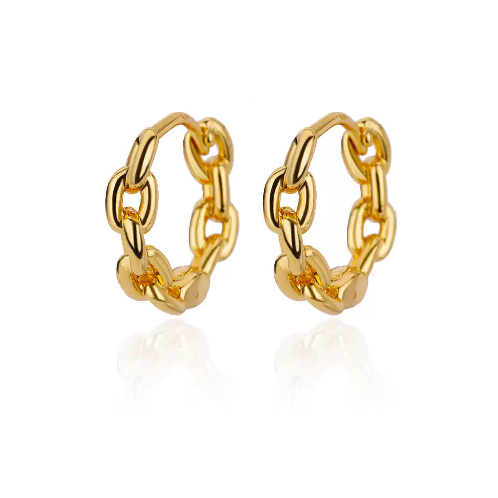 Phoebe Gold Chunky Hoop Earrings - E3120G-6