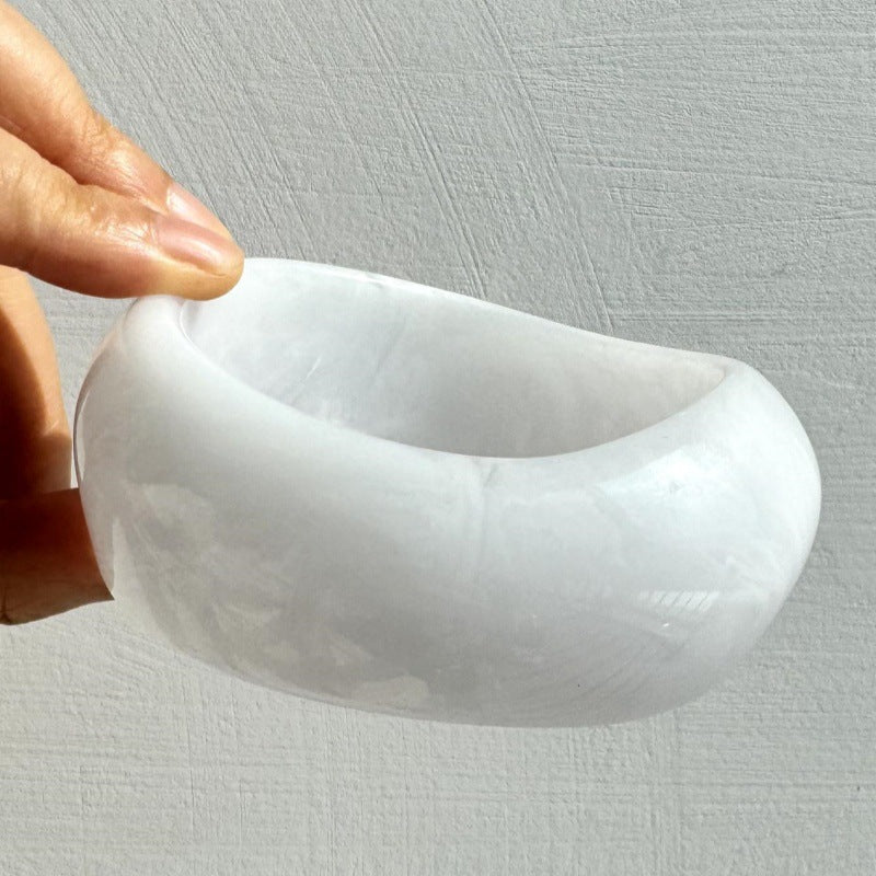 Rylin Marbled Resin Bangle - Pure White Marbled [PK4V4TF6]