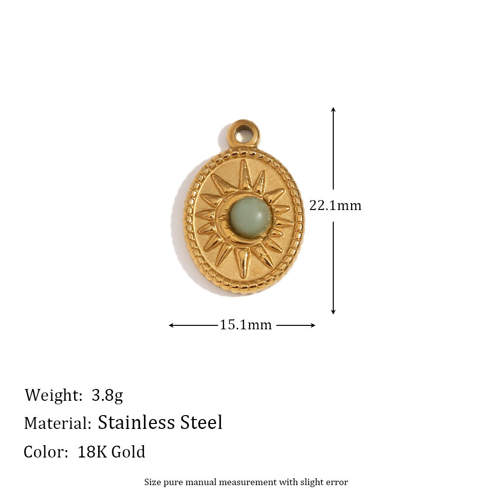 Sommer Gold Charm Pendants - Sun Pendant [MAVJ6WHP]