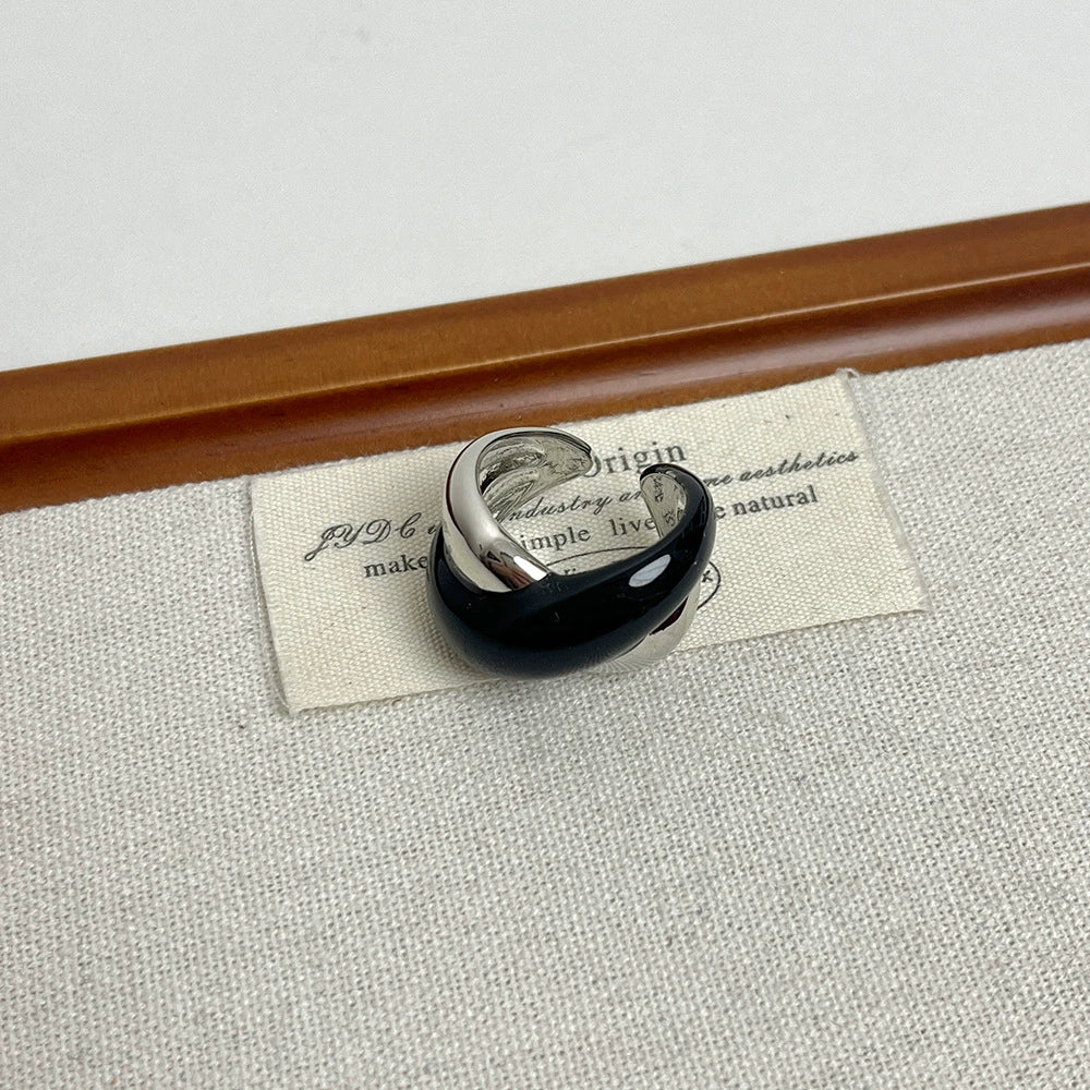 Briel Contrasting Glaze Ring - Black A [HTID6DNX]