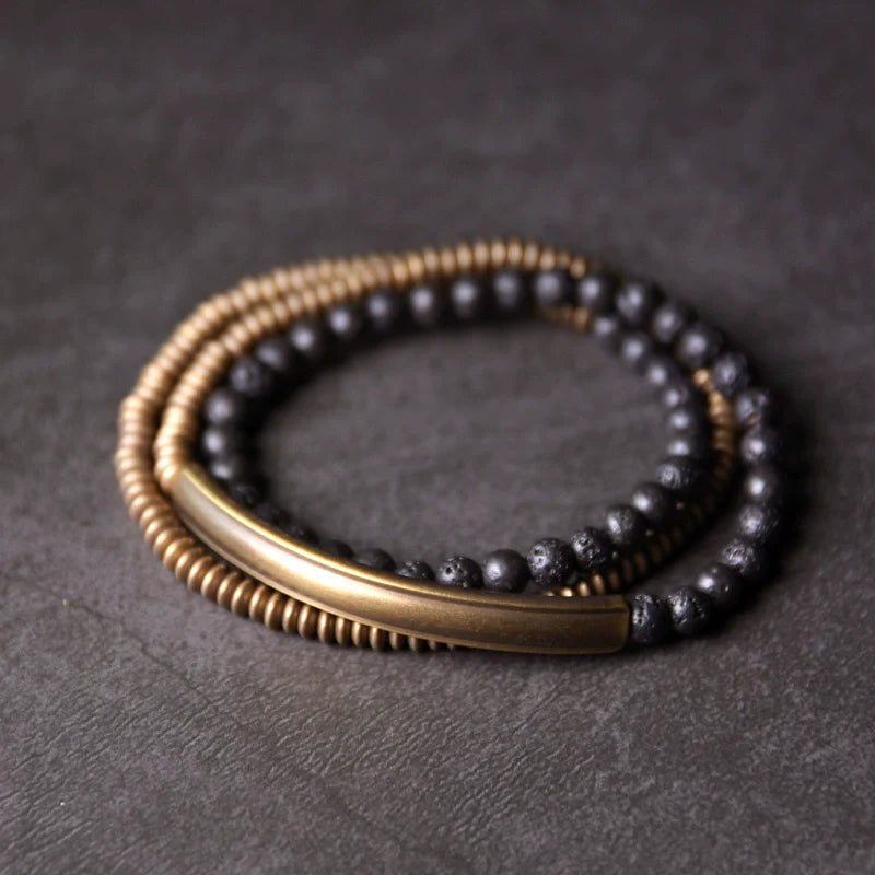 Kristel Layered Volcanic Stone Bracelet
