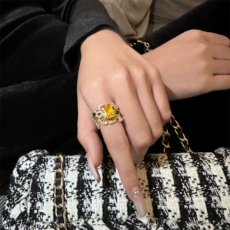 Eleonora Ornate Gemstone Ring - Open One Size
