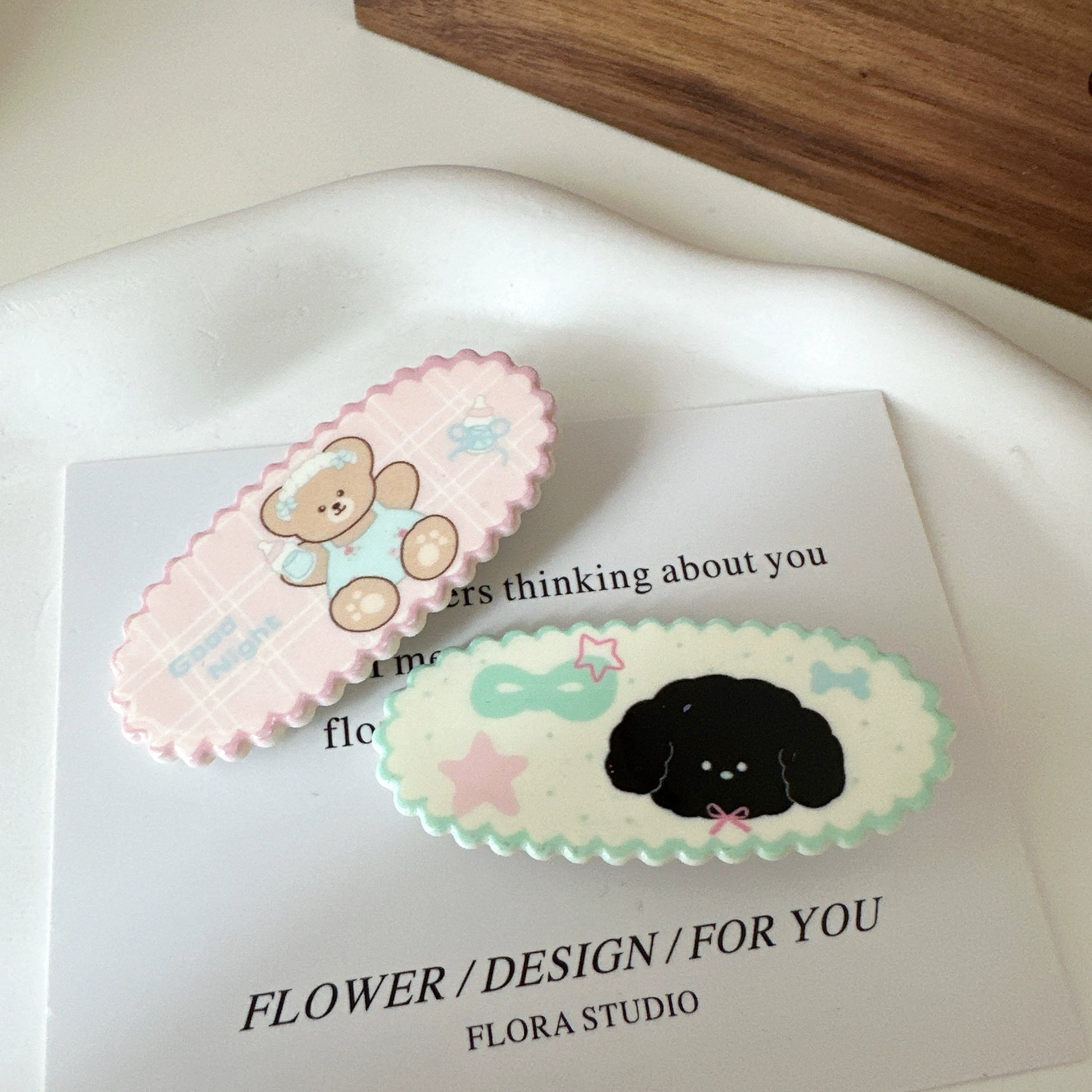 Sariyah Sweet Hair Clips - White Pink 2-Pack [JVOZ9O0D]