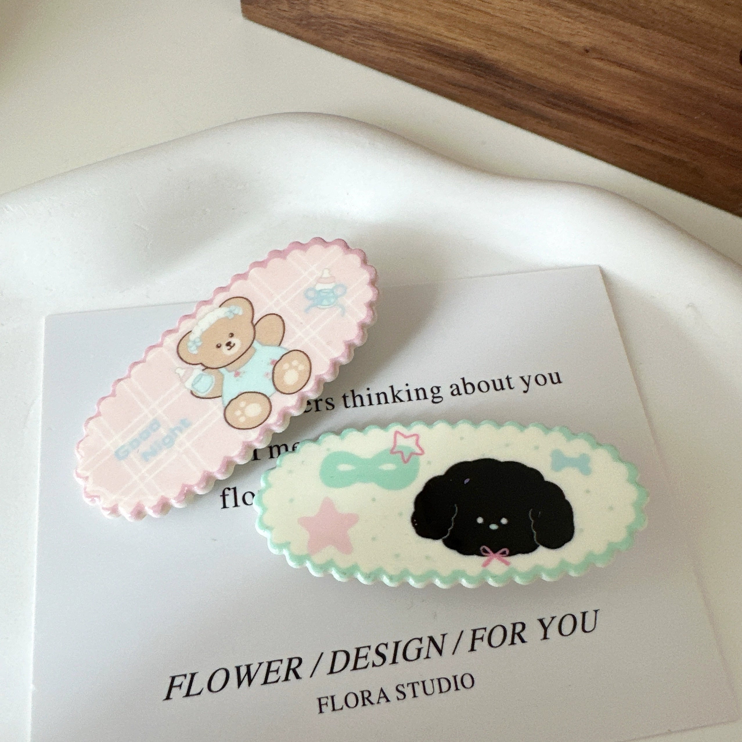Sariyah Sweet Hair Clips - White Pink 2-Pack [JVOZ9O0D]
