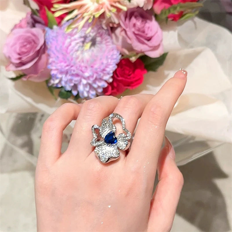 Irelyn Sapphire Blossom Set - Ring (Adjustable)