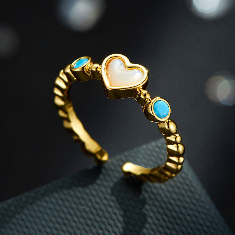 Abree Heart Pearl Turquoise Ring - R17597M401 [3BGARDZ0]