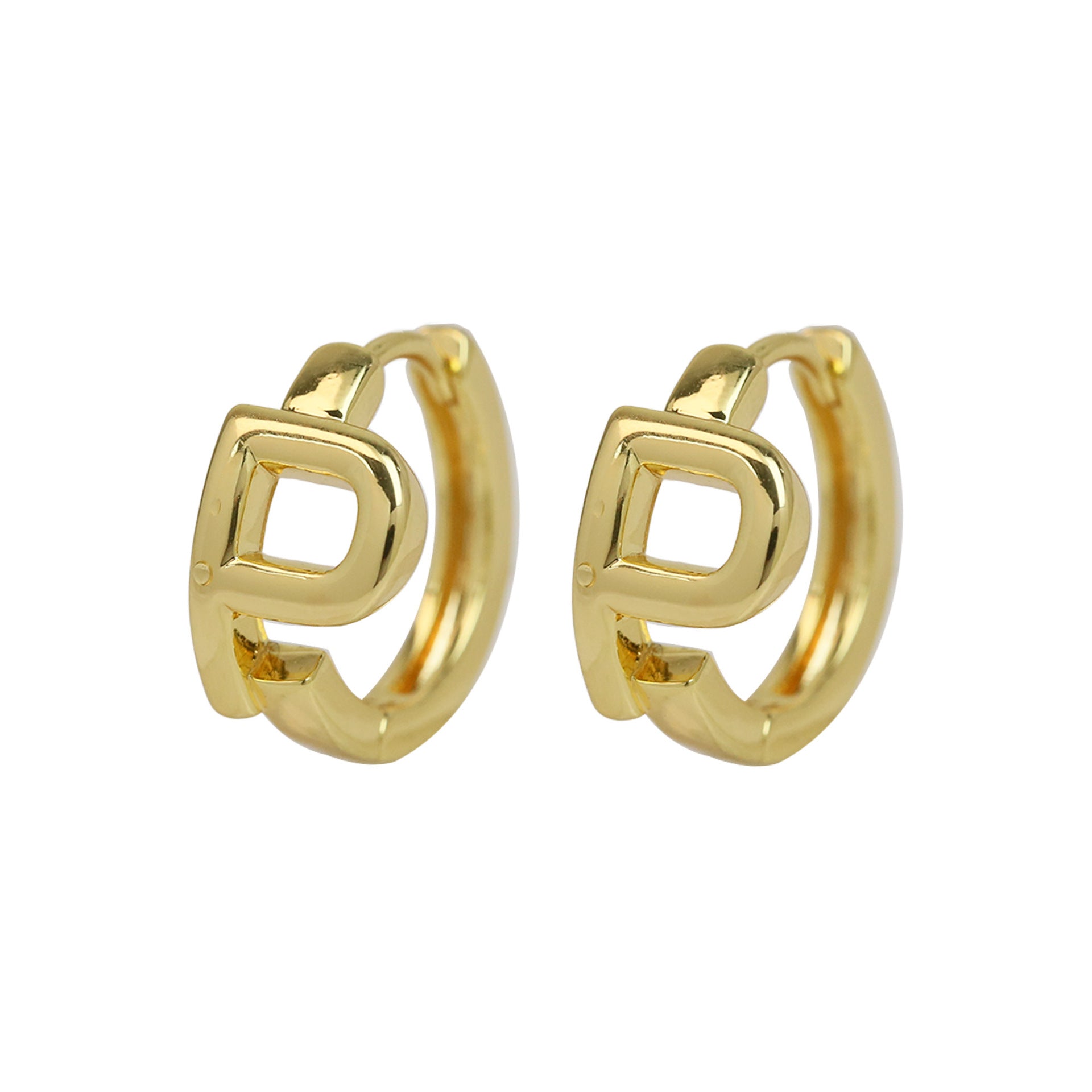 Haylee Gold Letter Stud Earrings - P [FW4USEDF]