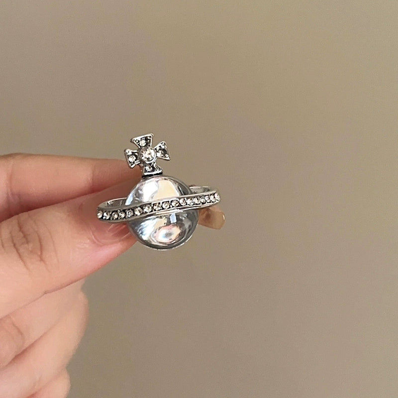 Luciana Sparkling Planet Brooch - Silver [XFM1MR8B]