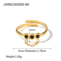 Mackayla Black Agate Ring Set - JDRW2305009-BK [B4I6QLHQ]