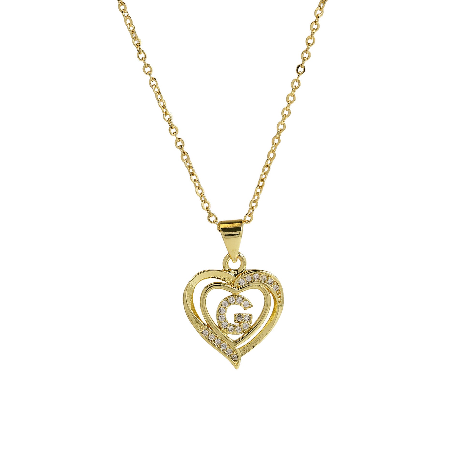 Kamarie Initial Heart Necklace - Necklace G [CM1X0ENX]