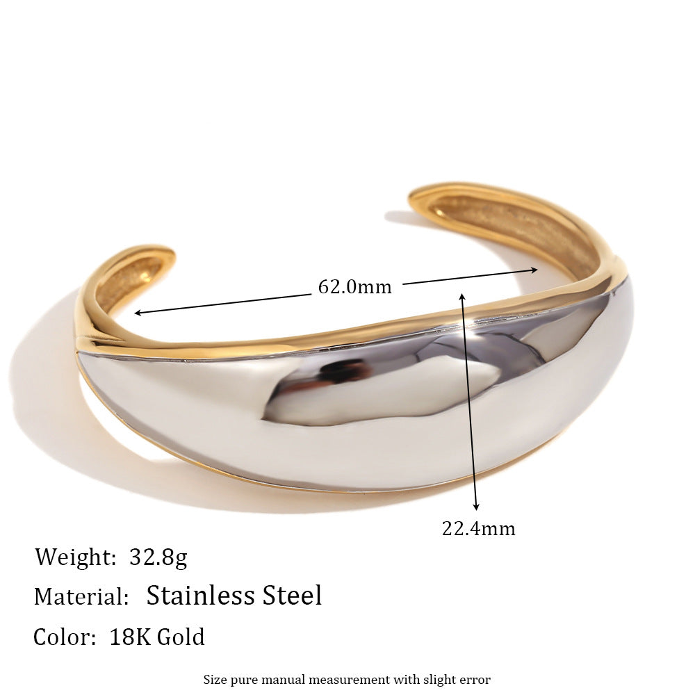 Aja Two-Tone Jewelry Collection - Two-Tone Simple Spliced Bracelet [DFOVNTAC]